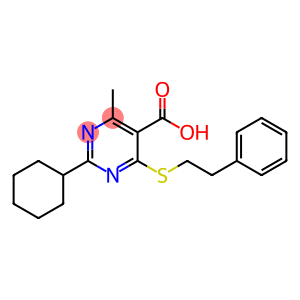 2-cyclohexyl-4-methyl-6-[(2-phenylethyl)thio]pyrimidine-5-carboxylic acid
