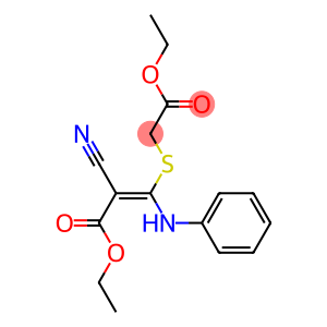 2-[[2-Cyano-2-(ethoxycarbonyl)-1-(phenylamino)ethenyl]thio]acetic acid ethyl ester