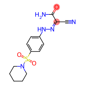 2-cyano-2-{(Z)-2-[4-(1-piperidinylsulfonyl)phenyl]hydrazono}acetamide