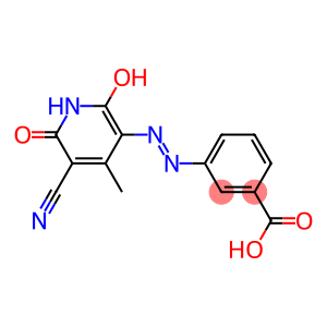 3-[(5-cyano-2-hydroxy-4-methyl-6-oxo-1,6-dihydro-3-pyridinyl)diazenyl]benzoic acid
