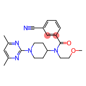 3-CYANO-N-[1-(4,6-DIMETHYLPYRIMIDIN-2-YL)PIPERIDIN-4-YL]-N-(2-METHOXYETHYL)BENZAMIDE
