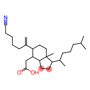 5-(6-cyano-1-hexen-2-yl)-7a-methyl-1-(6-methylhept-2-yl)hexahydroindan-4-acetic acid