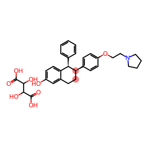 cis-1R-(4'-pyrrolidinoethoxyphenyl)-2S-phenyl-6-hydroxy-1,2,3,4-tetrahydronaphthalene, tartrate salt