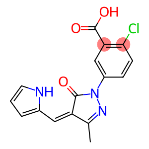 2-chloro-5-[3-methyl-5-oxo-4-(1H-pyrrol-2-ylmethylene)-4,5-dihydro-1H-pyrazol-1-yl]benzoic acid