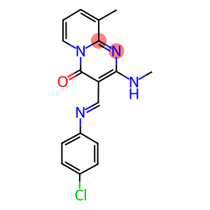 3-{[(4-chlorophenyl)imino]methyl}-9-methyl-2-(methylamino)-4H-pyrido[1,2-a]pyrimidin-4-one