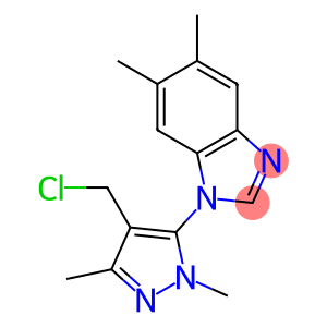 1-[4-(chloromethyl)-1,3-dimethyl-1H-pyrazol-5-yl]-5,6-dimethyl-1H-1,3-benzodiazole