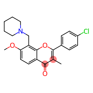 4'-Chloro-7-methoxy-3-methyl-8-(1-piperidinylmethyl)flavone