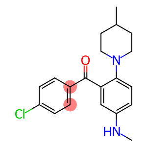 4-Chloro-5'-methylamino-2'-(4-methyl-1-piperidinyl)benzophenone
