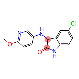 5-chloro-3-[(6-methoxypyridin-3-yl)amino]-2,3-dihydro-1H-indol-2-one