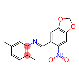 2,5-dimethyl-N-[(E)-(6-nitro-1,3-benzodioxol-5-yl)methylidene]aniline