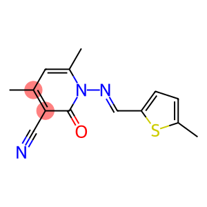 4,6-dimethyl-1-{[(E)-(5-methyl-2-thienyl)methylidene]amino}-2-oxo-1,2-dihydro-3-pyridinecarbonitrile