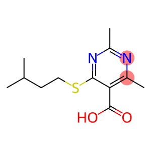 2,4-dimethyl-6-[(3-methylbutyl)thio]pyrimidine-5-carboxylic acid