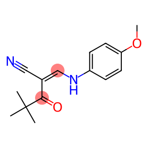 2-(2,2-DIMETHYLPROPANOYL)-3-((4-METHOXYPHENYL)AMINO)PROP-2-ENENITRILE