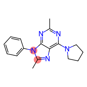 2,8-DIMETHYL-9-PHENYL-6-(PYRROLIDIN-1-YL)-9H-PURINE