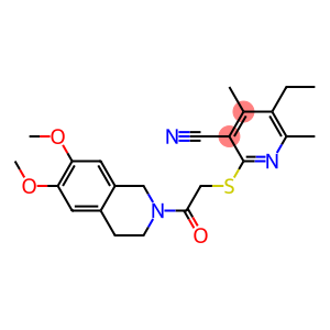 2-{[2-(6,7-dimethoxy-3,4-dihydroisoquinolin-2(1H)-yl)-2-oxoethyl]sulfanyl}-5-ethyl-4,6-dimethylnicotinonitrile
