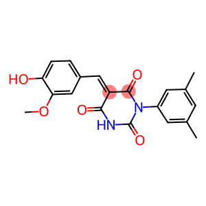 1-(3,5-dimethylphenyl)-5-(4-hydroxy-3-methoxybenzylidene)-2,4,6(1H,3H,5H)-pyrimidinetrione