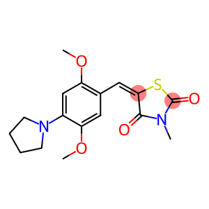 5-[2,5-dimethoxy-4-(1-pyrrolidinyl)benzylidene]-3-methyl-1,3-thiazolidine-2,4-dione
