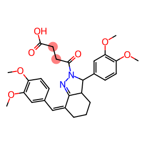 4-[7-(3,4-dimethoxybenzylidene)-3-(3,4-dimethoxyphenyl)-3,3a,4,5,6,7-hexahydro-2H-indazol-2-yl]-4-oxobutanoic acid