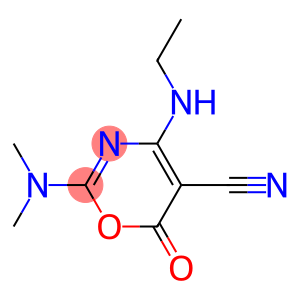 2-Dimethylamino-4-ethylamino-6-oxo-6H-1,3-oxazine-5-carbonitrile