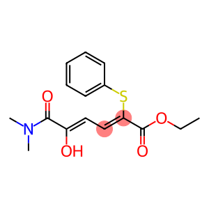 6-Dimethylamino-5-hydroxy-6-oxo-2-phenylthio-2,4-hexadienoic acid ethyl ester