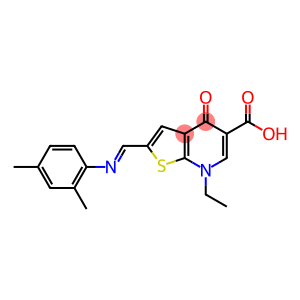 2-[(2,4-Dimethylphenyl)iminomethyl]-4,7-dihydro-7-ethyl-4-oxothieno[2,3-b]pyridine-5-carboxylic acid