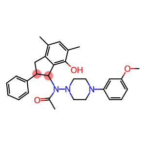 2,3-Dihydro-3-[[4-(3-methoxyphenyl)-1-piperazinyl]acetylamino]-5,7-dimethyl-2-phenyl-1H-inden-4-ol