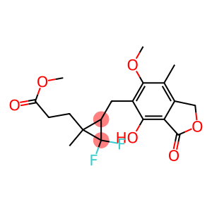 2,2-Difluoro-3-[(4-hydroxy-6-methoxy-7-methyl-3-oxo-5-phthalanyl)methyl]-1-methylcyclopropane-1-propionic acid methyl ester