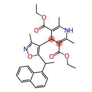 diethyl 2,6-dimethyl-4-(5-(1-naphthylethyl)-3-methylisoxazol-4-yl)-1,4-dihydropyridine-3,5-dicarboxylate