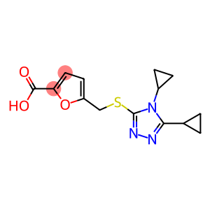 5-{[(4,5-dicyclopropyl-4H-1,2,4-triazol-3-yl)sulfanyl]methyl}furan-2-carboxylic acid