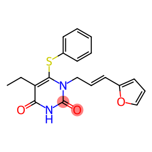 5-ethyl-1-(3-(2-furyl)prop-2-en-1-yl)-6-(phenylthio)uracil