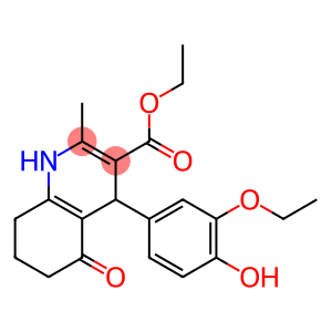 ethyl 4-[3-(ethyloxy)-4-hydroxyphenyl]-2-methyl-5-oxo-1,4,5,6,7,8-hexahydroquinoline-3-carboxylate