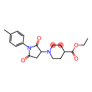 ethyl 1-[1-(4-methylphenyl)-2,5-dioxo-3-pyrrolidinyl]-4-piperidinecarboxylate