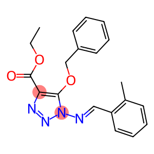 ETHYL 5-(BENZYLOXY)-1-{[(1E)-(2-METHYLPHENYL)METHYLENE]AMINO}-1H-1,2,3-TRIAZOLE-4-CARBOXYLATE