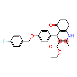 ethyl 4-{4-[(4-fluorobenzyl)oxy]phenyl}-2-methyl-5-oxo-1,4,5,6,7,8-hexahydro-3-quinolinecarboxylate