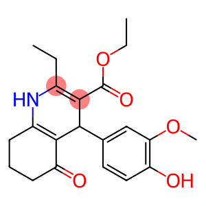 ethyl 2-ethyl-4-(4-hydroxy-3-methoxyphenyl)-5-oxo-1,4,5,6,7,8-hexahydroquinoline-3-carboxylate