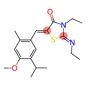 3-ethyl-2-(ethylimino)-5-(5-isopropyl-4-methoxy-2-methylbenzylidene)-1,3-thiazolidin-4-one