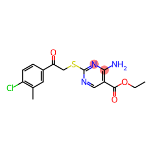 ethyl 4-amino-2-{[2-(4-chloro-3-methylphenyl)-2-oxoethyl]thio}pyrimidine-5-carboxylate