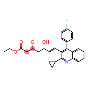Ethyl(E)-(3R,5S)-3,5-dihydroxy-7-[2-cyclopropyl-4-(4-fluorophenyl)-3-quinolinyl]hept-6-enoate
