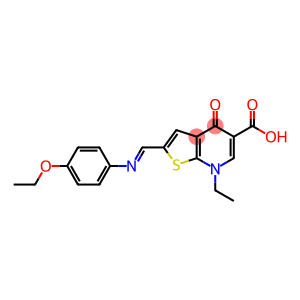 2-[(4-Ethoxyphenyl)iminomethyl]-4,7-dihydro-7-ethyl-4-oxothieno[2,3-b]pyridine-5-carboxylic acid