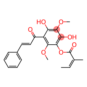 6-[(E)-3-Phenylacryloyl]-4-[(Z)-2-methyl-2-butenoyloxy]-2,5-dimethoxybenzene-1,3-diol