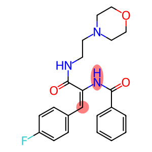 (E)-N-(1-(4-FLUOROPHENYL)-3-(2-MORPHOLINOETHYLAMINO)-3-OXOPROP-1-EN-2-YL)BENZAMIDE