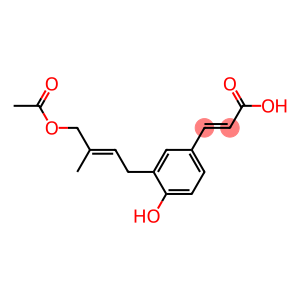 (E)-3-[4-Hydroxy-5-[(E)-4-acetoxy-3-methyl-2-butenyl]phenyl]acrylic acid