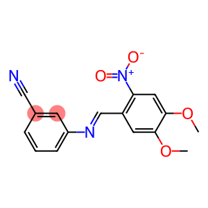 3-{[(E)-(4,5-dimethoxy-2-nitrophenyl)methylidene]amino}benzonitrile