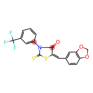 (5E)-5-(1,3-BENZODIOXOL-5-YLMETHYLENE)-2-THIOXO-3-[3-(TRIFLUOROMETHYL)PHENYL]-1,3-THIAZOLIDIN-4-ONE