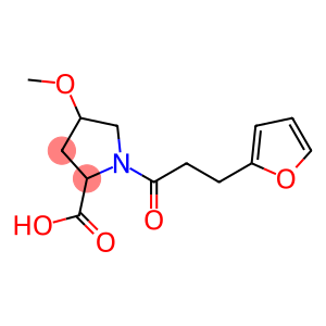 1-[3-(furan-2-yl)propanoyl]-4-methoxypyrrolidine-2-carboxylic acid