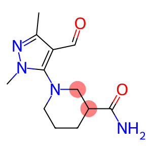 1-(4-formyl-1,3-dimethyl-1H-pyrazol-5-yl)piperidine-3-carboxamide