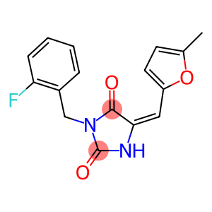 3-(2-fluorobenzyl)-5-[(5-methyl-2-furyl)methylene]-2,4-imidazolidinedione