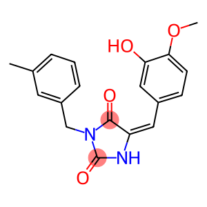 5-(3-hydroxy-4-methoxybenzylidene)-3-(3-methylbenzyl)-2,4-imidazolidinedione