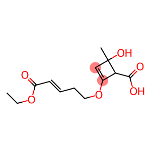 4-Hydroxy-4-methyl-2-[(E)-4-(ethoxycarbonyl)-3-butenyloxy]-2-cyclobutene-1-carboxylic acid