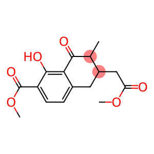 8-Hydroxy-7-(methoxycarbonyl)-2-methyl-1-oxo-1,2,3,4-tetrahydronaphthalene-3-acetic acid methyl ester